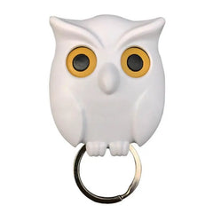 Night Owl Magnetic Wall Key Holder with Eye-Opening Feature - Black, White, Brown