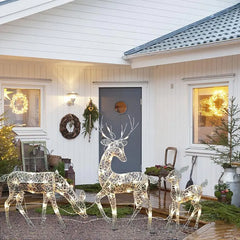 3-Piece Christmas LED Wrought Iron Deer Set